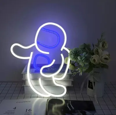 Produktbild von NEON LED Licht, dekorative Wand-Leuchte, Astronaut schwebend weiß, ca. 36 x 32 x 2 cm