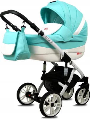 Produktbild von BabyLux® Lilly | 3in1 Kinderwagen Set | Mint | Kombikinderwagen | Kinderwagenset | Buggy + Babyw
