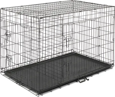 Produktbild von FCH Hundekäfig aus Metall, 121x74x81 cm, XXL klappbar Hundekäfig mit Doppeltür
