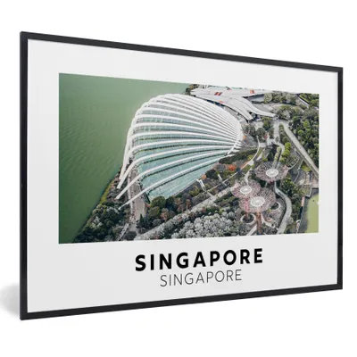 Produktbild von MuchoWow® Gerahmtes Poster Singapur - Wasser - Architektur 30x20 cm - Poster mit Schwarzem Bilderrahmen Wandposter Rahmen Foto Bilder - Kunstdruck - Bild-Poster