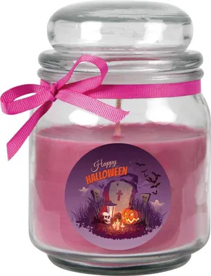 Produktbild von HS Candle "Halloween" Duftkerze im Bonbonglas - viele Motive zur Auswahl, Ideale Herbstdeko