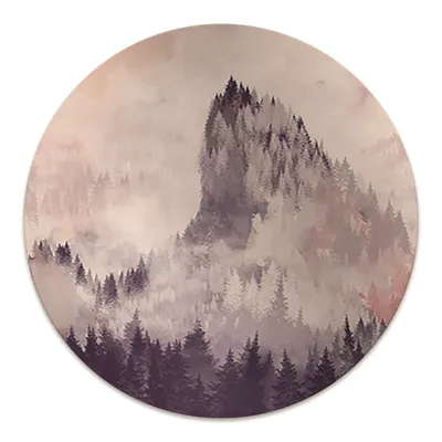 Produktbild von Rundmatte - Stuhlunterlage Bürostuhlunterlage - Rund Ø 100 cm - Bodenmatte - Fußmatte - Berg im Wald
