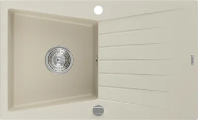 Immagine prodotto di Mexen Cesar lavello in granito 1-vasca con sgocciolatoio 775 x 470 mm, beige, sifone cromato - 6514771010-69