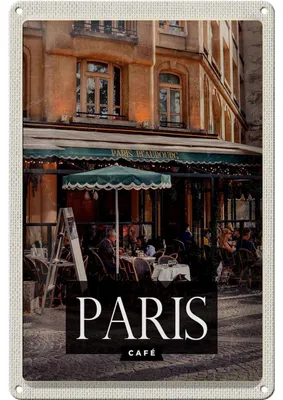 Produktbild von Blechschild Reise 20x30cm Paris Cafe Restaurant