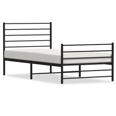 Image de vidaXL Cadre de lit avec tête et pied de lit en métal noir 90x190 cm