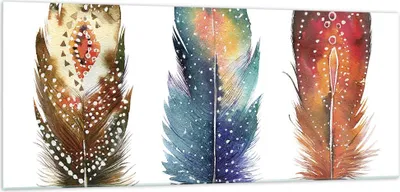 Produktbild von Bilder auf glas - Einteilig - Feder Vogel Farbe - 100x40cm - Glasbilder - Wandbilder - Bilder - zum Aufhängen bereit - Wanddekoration aus Glas - Glas Bilder - Wandbild auf Glas - GAB100x40-4927