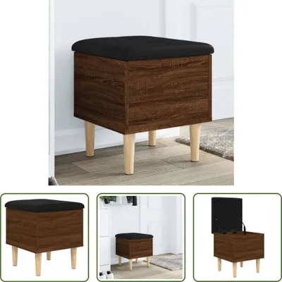 Image de The Living Store Banc avec espace de rangement imitation chêne brun 42x42x46 cm