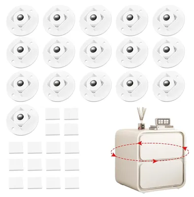 Obrázek produktu pro Kolečka na nábytek, 16 kusů, otočná o 360°, ocel a ABS, pro menší nábytek