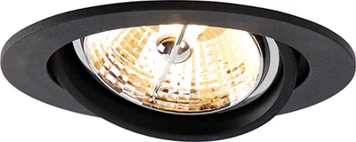 Produktbild von QAZQA - Modern Moderner Einbaustrahler schwarz schwenkbar AR70 - Cisco I Wohnzimmer I Schlafzimmer - Aluminium Rund - LED geeignet GU10