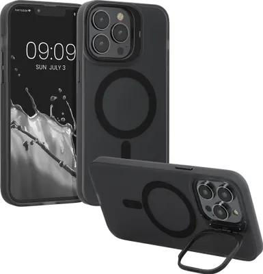 Produktbild von kwmobile Hülle kompatibel mit Apple iPhone 13 Pro Max Hülle - Hard Case mit erhöhtem Rand - Kameraschutz integriert Schwarz Transparent