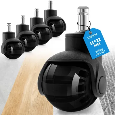 Productafbeelding van Solidchoice - Set van 5 Draaibare Bureaustoel Wielen voor Houten en Hardvloeren
