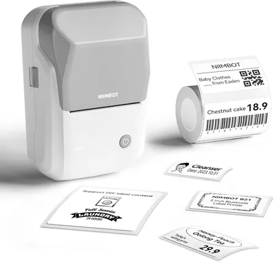 Produktbild von Etikettendrucker 1 Rolle Starterband,Bluetooth Selbstklebendes Etikettiergerät, Beschriftungsgerät Druckgröße 20-50mm iOS Android für Zuhause, Büro