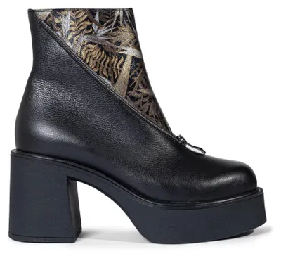 Produktbild von Stiefeletten Schwarz-Gold 3200-BLACK-GOLD, Schafthöhe ca. 14 cm, Absatzhöhe 8,5 cm