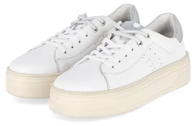 Image de Bullboxer : Baskets compensées pour femmes, couleur blanche, en cuir, taille 37