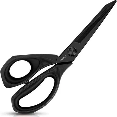 Obrázek produktu pro Nůžky na látku z titanu, 25 cm, s robustními čepelemi s titanovým povlakem a měkkými rukojeťmi v černé barvě