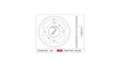 Produktbild von RK Kettenrad "2124" 420, Stahl, silber 60 Zähne
