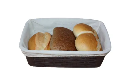 Produktbild von Brötchenkorb rechteckig mit Stoffeinsatz 25,8 x 18 x 7,5 cm Kunststoff Brot