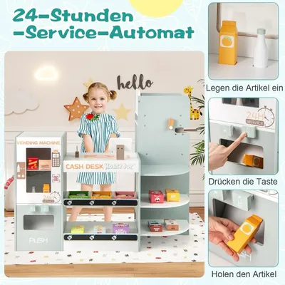 Obrázok produktu pre Drevená hracia sada s automatom a pokladňou