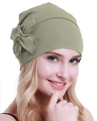 Imagen del producto de osvyo: Turbante quimioterapéutico de algodón, gorro, beanie, gorro o gorra para mujeres con cáncer