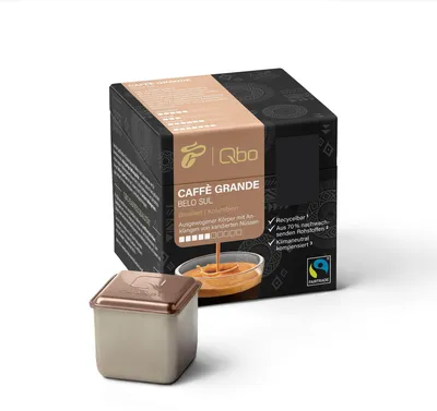 Produktbild von Tchibo Qbo Caffè Grande Belo Sul Premium Kaffeekapseln, 8 Stück (Caffè Grande, Intensität 5/10, ausgewogen und nussig), nachhaltig & aus 70% nachwachsenden Rohstoffen¹