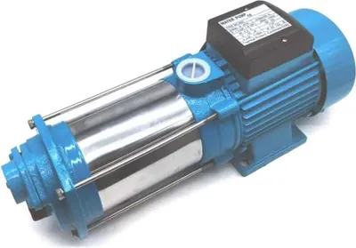 Produktbild von Gartenpumpe - Kreiselpumpe - 2200 W - 4000 l/h Fördermenge - Förderhöhe 100 m - 230 V EU-Stecker - Edelstahl - Hochdruck - Blau/Silber/Schwarz