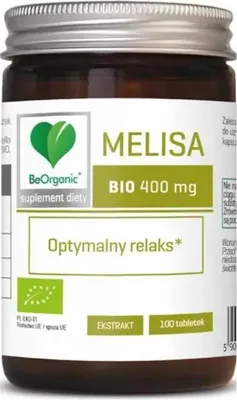 MELISA EKSTRAKT BIO (400 mg) 100 TABLETEK - BE ORGANIC