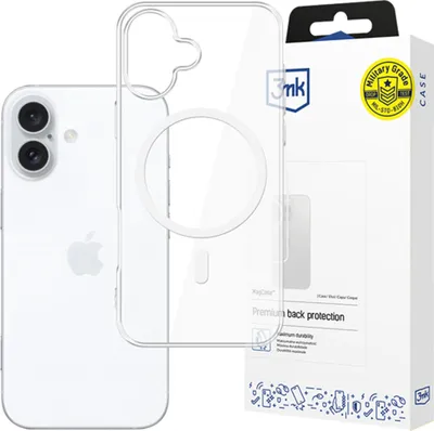 Produktbild von 3mk Schutzhülle MagCase Case Cover für Apple iPhone 16 Plus transparent kompatibel mit MagSafe