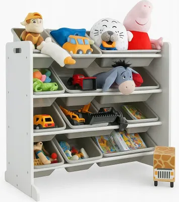 Immagine prodotto di EKSPAND | Scaffale per giocattoli ORG02 - XXL - Grigio - 12 scomparti - Stabile e sicuro - Da ordinare nella stanza dei bambini
