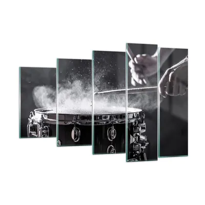 Produktbild von Bilder auf glas - 5 Teile - Trommel Staub Trommel - 150x100cm - Glasbilder - Wandbilder - Bilder - zum Aufhängen bereit - Wanddekoration aus Glas - Glas Bilder - Wandbild auf Glas - GEG150x100-4313