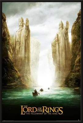 Image de Le Seigneur des Anneaux - Affiche - Argonath + cadre interchangeable, Shinsuke® Maxi en plastique noir, vitre en acrylique