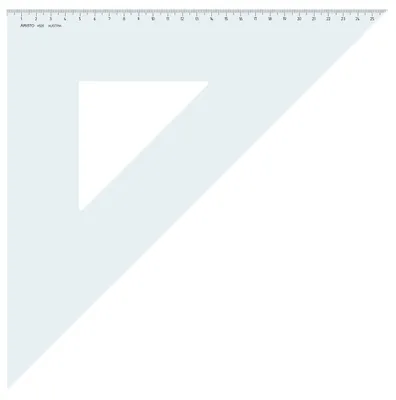 Produktbild von Aristo Dreieck 45 Grad ohne Facette Hypotenuse 36,8 cm, Teilung 26 cm