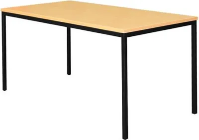 Produktbild von Stahl-Schreibtisch für Unterbaucontainer (310320/310330) 160x80cm Schwarz-Buche 310161