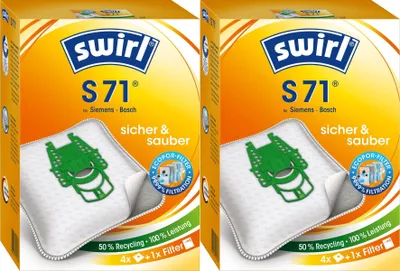 Two packages of Swirl brand vacuum cleaner bags.