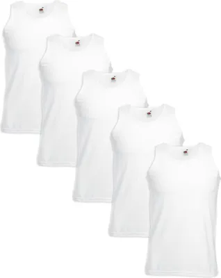Produktbild von Fruit of the Loom Valueweight Muskelshirt 5 Stk. Baumwolle Weiß XL