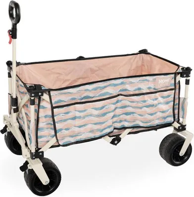 Produktbild von HOME DELUXE Bollerwagen faltbar JOLA - Beige/Blau | Faltbollerwagen Handwagen Ziehwagen