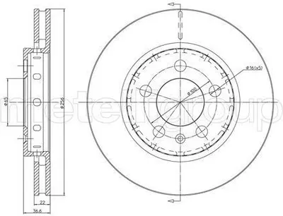 Produktbild von 2x METELLI Bremsscheibe 23-0695C für VW Golf IV Schrägheck (1J1) 36 6mm 256 0mm