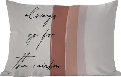 Produktbild von MuchoWow® Outdoor Kissen - Regenbogen - Immer auf den Regenbogen zugehen - Zitate - Text - 60x40 cm - Wetterfest - Lounge Kissen - Zierkissen - Kissen für Innenräume