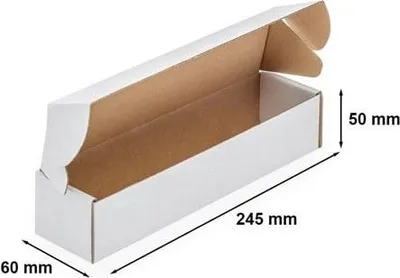 Zdjęcie produktu dla Karton Wykrojnikowy Pudełko Kartonowe Kartonik 245x60x50mm F427 Biały