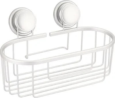 Immagine prodotto di MSV® Portadoccia senza foratura, cestino doccia con mega ventose, alluminio - rotondo