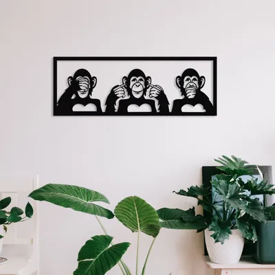 Immagine prodotto di Wallity, Tre- ENZ1134, Nero, Altre decorazioni per la casa, 50 x 18 cm, 100% metallo (spessore: 1