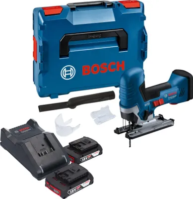 Produktbild von Bosch GST 18V-125 S Professional Akku Stichsäge 18 V 125 mm Brushless + 2x Akku 2,0 Ah + Ladegerät + L-Boxx