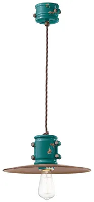 Obrázok produktu pre Ferroluce Urban keramické závesné svetlo 40cm zelené okrúhle