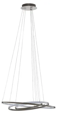 Produktbild von Lucande LED-Pendelleuchte Ezana, nickel, Metall, Ø 80cm
