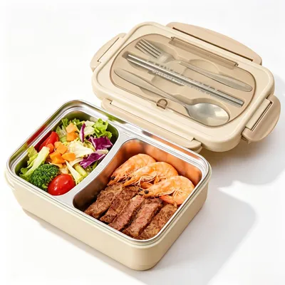 Productafbeelding van Thermische Roestvrijstalen Lunchbox 800 ml met 2 Vakken