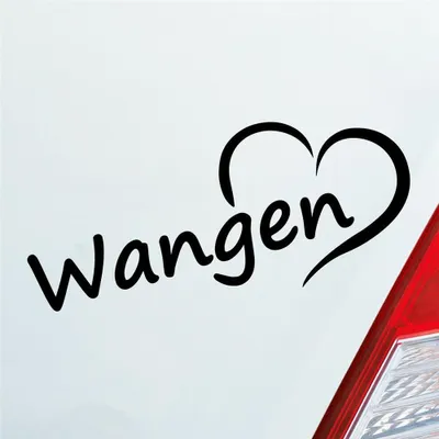 Produktbild von Auto Aufkleber Wangen Herz Stadt City Liebe Love Heimat 18,5x8 cm Schwarz Matt Sticker Heckscheibenaufkleber
