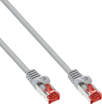 Produktbild von INLINE Patchkabel S-FTP PiMf Cat.6 250MHz PVC Kupfer grau 0,25m