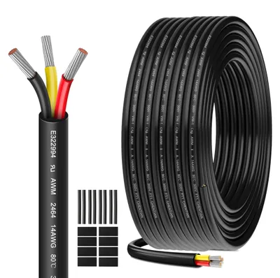 14AWG 3x2,08mm² UL2464 Elektrokabel 20 m 3-adrig 300V