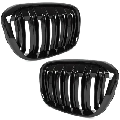 Sportgrill Kühlergrill DOPPELSTEG Schwarz Glanz für BMW X1 F48 ab 2015-2019 – Produktansicht
