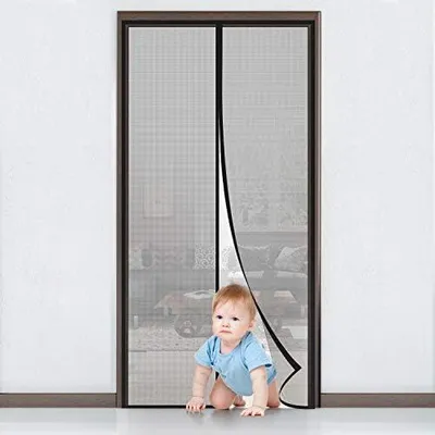 Produktbild von Fliegengitter Tür Magnet Insektenschutz Balkontür Fliegenvorhang 90x210cm Klebmontage ohne Bohren - Vorhang für Balkontür Wohnzimmer Schiebetür Terrassentür