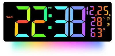 Produktbild von RGB Wall Clock Color Changing Large Size Multi-function Remote Control